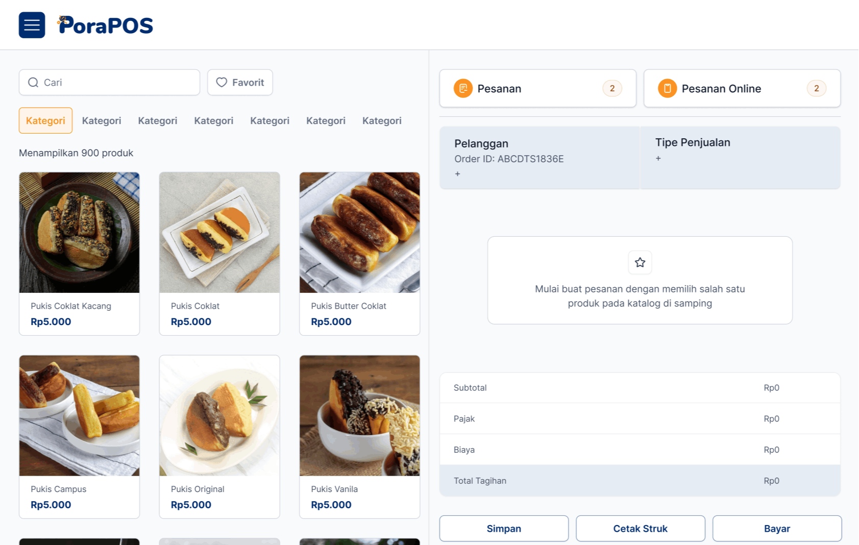 PoraPOS Product List